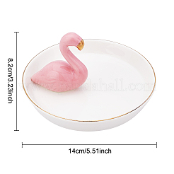 Flamingo-Ringhalter aus Porzellan&nbsp;DJEW-WH0011-26