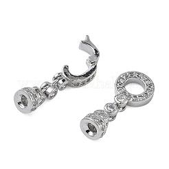 Кольцо латунное микропаве прозрачный кубический цирконий застежки-защелки&nbsp;KK-Z143-21P