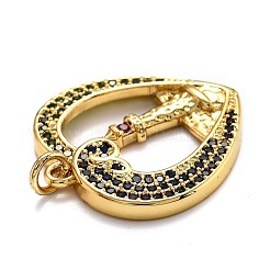 Латунные микро проложить кубического циркония подвески ZIRC-O039-22G