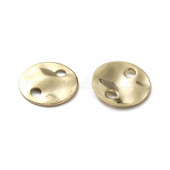 真鍮製コネクタチャーム  テクスチャ付きディスクリンク  長持ちメッキ  24KGP本金メッキ  12x1mm  穴：1.4mm&nbsp;KK-WH0063-06G