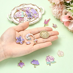 22шт 11 стиля светлые позолоченные подвески из сплава с эмалью&nbsp;ENAM-YW0008-41