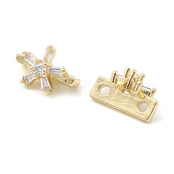 Placcatura cremagliera in ottone con pavé di ciondoli a fiore in zirconia cubica trasparente&nbsp;KK-G464-01LG