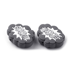 Облако со словом бум пищевые экологически чистые силиконовые бусины SIL-WH0014-22D