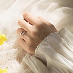 Кольца-манжеты из оленьего рога с родиевым покрытием из стерлингового серебра 925 пробы FS-WGD6B3D-01