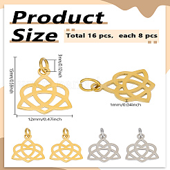 8 шт. подвески из нержавеющей стали 304 двух цветов&nbsp;STAS-LP0003-57