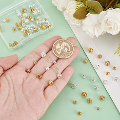 80 шт. 8 стиля долговечные полые латунные бусины с покрытием KK-PH0006-75