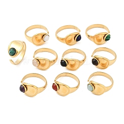 Овальные открытые манжетные кольца из нержавеющей стали 304 RJEW-Z078-09G