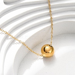 Женские ожерелья с круглыми подвесками из нержавеющей стали 304&nbsp;NJEW-K255-51G