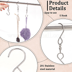 12 шт. 201 нержавеющая сталь вертлюжные крючки&nbsp;FIND-FG0003-65