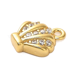 925 подвеска в форме ракушки из стерлингового серебра с микропаве из прозрачных кубических цирконий STER-U009-09G-01