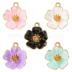 25шт 5 цвета сплава эмалевые подвески&nbsp;ENAM-CJ0003-60