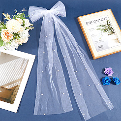 Длинные заколки для волос из полиэстера с бантом и аллигатором OHAR-WH20005-07B