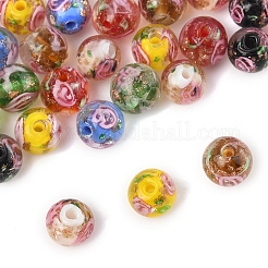 32шт 7 цвета ручной работы золотой песок бусины лэмпворк LAMP-FS0001-30