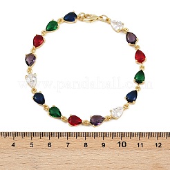 Латунь микро проложить кубического циркония браслеты ссылку BJEW-Z138-01G