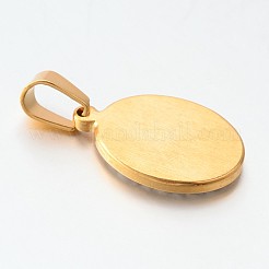 Плоский овал из нержавеющей стали 304 с подвесками в виде Девы Марии STAS-L130-05