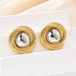 Серьги-гвоздики из нержавеющей стали 304 EJEW-D319-10G