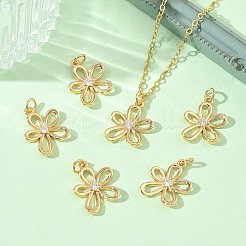 Pendentifs en laiton Shegrace avec micro-pavé de zircone cubique transparente&nbsp;XGRQ3P951-630G