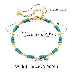 Браслеты из синтетической бирюзы и латунных бусин для женщин&nbsp;OR9235