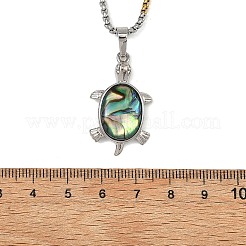 Collana da donna con ciondolo tartarugato in acciaio inossidabile 304 e conchiglia di paua naturale&nbsp;NJEW-JN06190