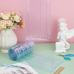 透明 PVC プラスチック ドア ストリップ カーテン  ドアスクリーン  ライトスチールブルー  3000x183x2mm&nbsp;AJEW-WH0270-592B-01