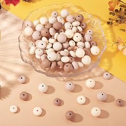 120 шт. 4 цвета 3 стиля рондель силиконовые фокусные бусины&nbsp;SIL-TA0002-81B