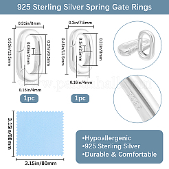 2 Stück 2 Stile Sterling Silber Federtorringe&nbsp;STER-BBC0007-79