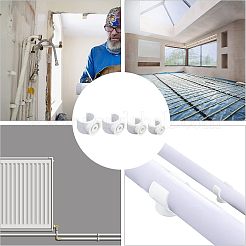 40スタイルのPVCプラスチックU字フックホルダー4個  タロンクランプパイプサポート  ホワイト  21.5~30x21.5~30x16.5~25.5mm  穴：5~6mm  直径15.5~24mmのパイプに適合&nbsp;FIND-CA0005-29