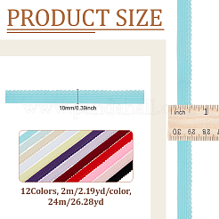 24м 12-х цветный плоский нейлоновый эластичный шнур с кружевной кромкой&nbsp;OCOR-ME0001-40