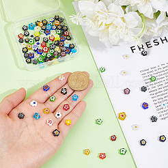 2 прядь стеклянных бусин миллефиори ручной работы LAMP-HY0001-15