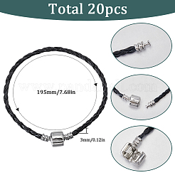 20 Stück geflochtenes PU-Lederband zum Basteln von Armbändern&nbsp;MAK-SC0001-30B
