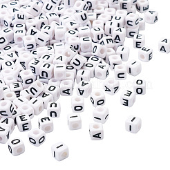 300 шт. акриловые европейские бусины с большими отверстиями в виде букв 5 стилей&nbsp;SACR-TA0001-43
