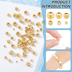 180 pz 6 stili di perline in ottone&nbsp;KK-BC0013-14G