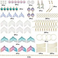 Набор для самостоятельного изготовления сережек-капель в форме русалки и рыбьего хвоста DIY-SC0018-15
