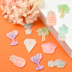 24 шт. 6 стильные акриловые подвески с тиснением и принтом&nbsp;SACR-CJ0001-12