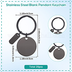 20 шт. 201 нержавеющая сталь заготовка брелок-подвеска KEYC-SC0010-63