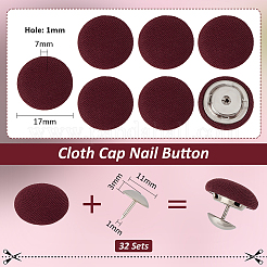 32 Satz Stoffkappen-Nagelknöpfe&nbsp;DIY-BC0014-39A