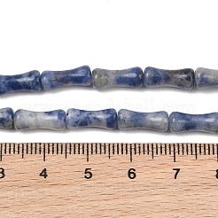 天然ブルースポットジャスパービーズ連売り  竹の共同  12x5mm  穴：1.2mm  約37個/連  14.96''（38センチメートル）&nbsp;GG-CBAEB22-A04-01