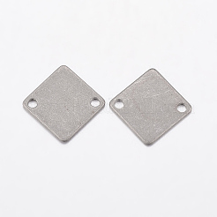 変色しにくい304ステンレススチールリンクコネクター  菱形  ステンレス鋼色  12.5x12.5x0.8mm  穴：1.2mm&nbsp;STAS-L200-05P