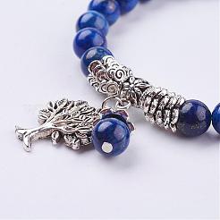 Natürliche Lapislazuli (gefärbte) Stretch-Armbänder&nbsp;BJEW-F262-A02