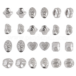24 pz 12 stili martellati perline in acciaio inossidabile 304&nbsp;STAS-TA0006-52