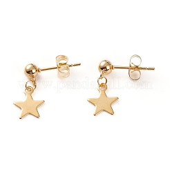 304ステンレススチールジュエリーセット  アズキチェーンペンダントネックレス＆スタッドピアス＆ブレスレット  カニカン付き  スター  ミックスカラー  17.71インチ（45cm）  7.36インチ（18.7cm）  16.5mm  ピン：0.7mm&nbsp;SJEW-Z001-17
