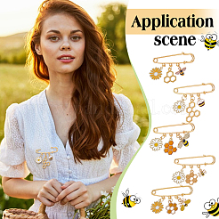 5 шт. эмалевые булавки в виде ромашки и пчелы&nbsp;JEWB-PH01268