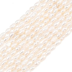 Fili di perle di perle d'acqua dolce coltivate naturali&nbsp;PEAR-D003-01D-03