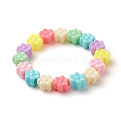 Bracciale elasticizzato con perline acriliche color caramello per bambini&nbsp;BJEW-JB07238