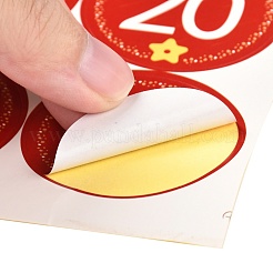 Autocollants autocollants pour étiquette-cadeau en papier rond thème de Noël&nbsp;DIY-K032-82A