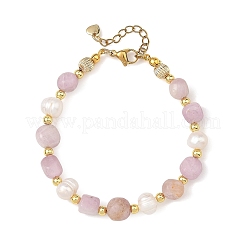 Pépites de kunzite naturelle et perles de culture d'eau douce naturelles (pomme de terre)&nbsp;BJEW-JB14388
