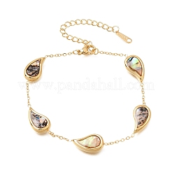Bracciali a maglie smaltate in acciaio inossidabile 304 per donna&nbsp;SA-K003-06B-G