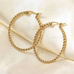 201 серьги-кольца из нержавеющей стали&nbsp;LS-EJEW-Q026-13G-A