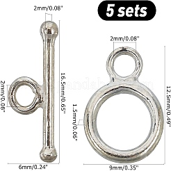 5 шт. 925 застежки-тоггл из стерлингового серебра STER-CA0001-09