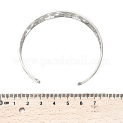 Lotus 304 Edelstahl offene Manschette Armreif für Damen&nbsp;BJEW-M112-01P